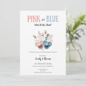 Boho Pink or Blue Gender Reveal Kaart (Staand voorkant)