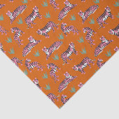 Boho Pink Orange Jungle Tiger Animal Pattern Tissuepapier (Detail)