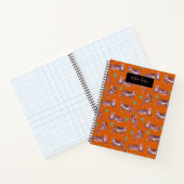 Boho Pink Orange Tiger Animal Pattern   Notitieboek (Binnen)