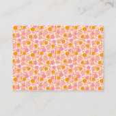 Boho Pink Oranje Floral Cute Baby shower Advieskaart (Achterkant)