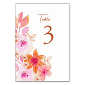 Boho Pink Oranje Flowers Custom Kaart (Achterkant)