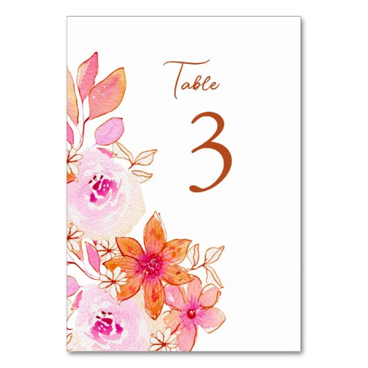 Boho Pink Oranje Flowers Custom Kaart (Achterkant)