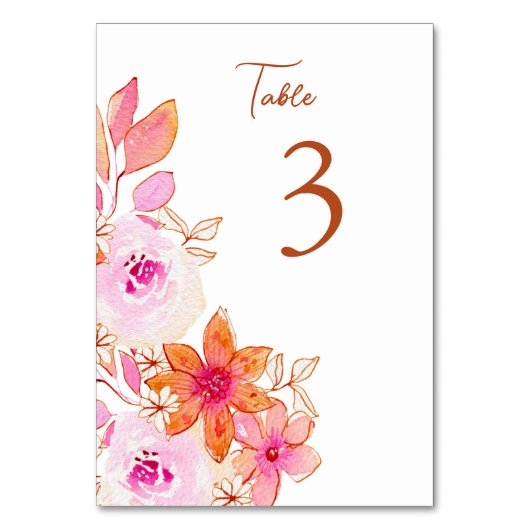 Boho Pink Oranje Flowers Custom Kaart (Voorkant)