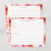 Boho Pink Oranje Flowers Vrijgezellenfeest Recipe  (Voorkant / Achterkant)