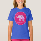 Boho Pink Paars Good Luck Save the Elephants T-shirt (Voorkant)