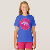 Boho Pink Paars Good Luck Save the Elephants T-shirt (Voorkant volledig)
