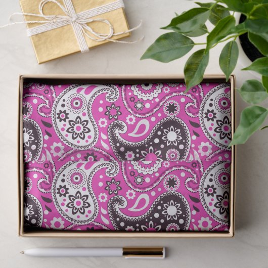  Boho Pink Paisley Pattern Tissuepapier (Geschenk)