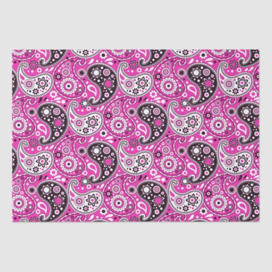  Boho Pink Paisley Pattern Tissuepapier (Voorkant)