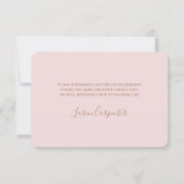 Boho Pink Pampas Grass bedankje Bedankkaart (Achterkant)