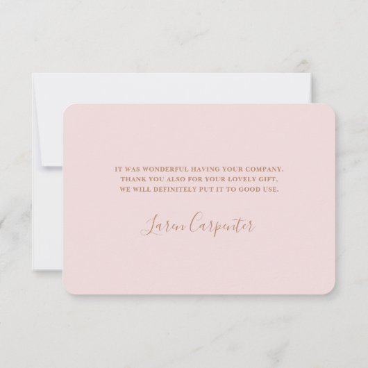 Boho Pink Pampas Grass bedankje Bedankkaart (Achterkant)