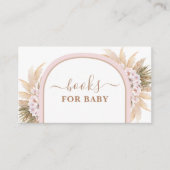 Boho Pink Pampas Grass Boeken voor Baby Meisje Kaa Informatiekaartje (Voorkant)