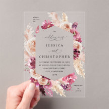 Boho Pink Pampas Grass Floral Wedding