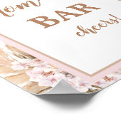 Boho Pink Pampas Grass Momosa Bar, teken Poster (Hoek)