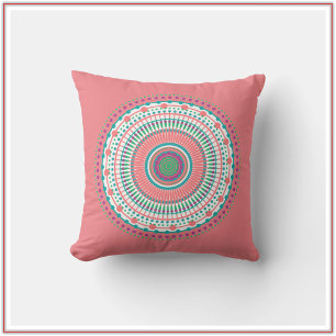 Boho Pink Pastel Mandala Kussen