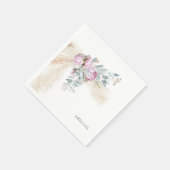 Boho Pink Peonies Custom Vrijgezellenfeest Servet (Hoek)