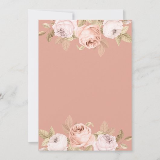 Boho Pink Peonies Save the Date Kaart (Achterkant)