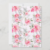 Boho Pink Peonies Wreath Het is een meisje Baby sh Kaart (Achterkant)