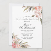 Boho Pink Peony Bridesmaids Luncheon Invites (Voorkant)