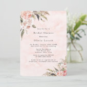 Boho Pink Peony Pampas Bridal Shower Invitations Kaart (Staand voorkant)