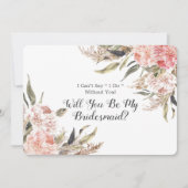 Boho Pink Peony Pampas zal je mijn Bridesmaid zijn Kaart (Voorkant)