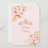 Boho Pink Princess Floral Mexican Quinceañera Kaart (Achterkant)