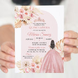Boho Pink Princess Floral Mis Quince Uitnodiging<br><div class="desc">Boho Pink Princess Floral Mis Quince Uitnodiging</div>