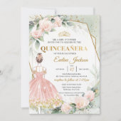 Boho Pink princess kleed bloesbloesbloemen Quincea Kaart (Voorkant)