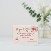 Boho Pink Pumpkin Autumn Diaper Raffle  Informatiekaartje (Staand voorkant)