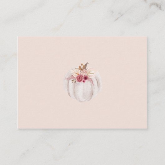 Boho Pink Pumpkin Autumn Diaper Raffle  Informatiekaartje (Achterkant)