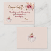 Boho Pink Pumpkin Autumn Diaper Raffle  Informatiekaartje (Voorkant / Achterkant)