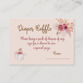 Boho Pink Pumpkin Autumn Diaper Raffle Informatiekaartje (Voorkant)