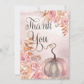 Boho Pink Pumpkin | Baby shower van Pampas Grass G Bedankkaart (Voorkant)