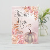 Boho Pink Pumpkin | Baby shower van Pampas Grass G Bedankkaart (Staand voorkant)