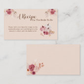 Boho Pink Pumpkin Bridal Recipe Card Insert Informatiekaartje (Voorkant / Achterkant)