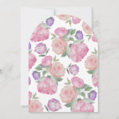 Boho Pink & Purple Watercolor Floral Wedding  Kaart (Achterkant)