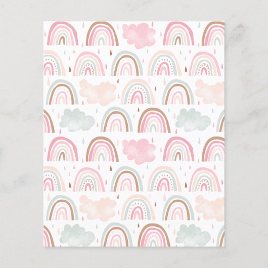 Boho Pink Rainbow Baby Predications & Advice Kaart (Achterkant)