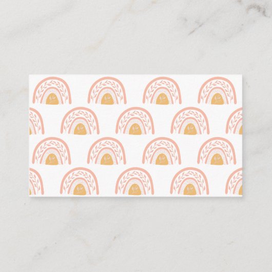 Boho Pink Rainbow Books voor Baby Enclosure Kaart (Achterkant)