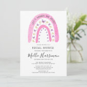Boho Pink Rainbow Butterfly Vrijgezellenfeest Kaart (Staand voorkant)