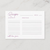 Boho Pink Recipe for the Bride Floral Informatiekaartje (Achterkant)