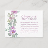 Boho Pink Recipe for the Bride Floral Informatiekaartje (Voorkant)