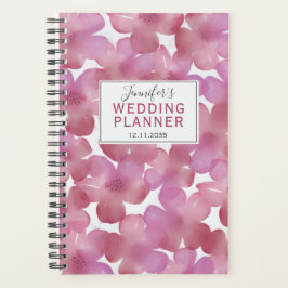 Boho Pink & Red Floral Pattern Wedding Planner