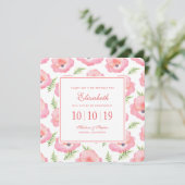 Boho Pink Rose Floral Waterverf - Bridesmaid Kaart (Staand voorkant)