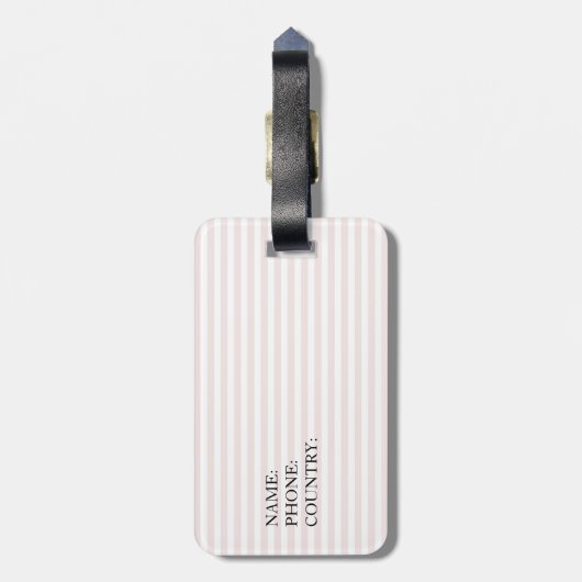 Boho Pink Rose Flowers Monogram Bagagelabel (Achterkant verticaal)