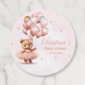 Boho Pink Teddy Bear Meisje Baby shower Dank u Bedankjes Labels (Achterkant)