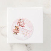 Boho Pink Teddy Bear Meisje Baby shower Dank u Bedankjes Labels (In situ)