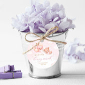 Boho Pink Teddy Bear Meisje Baby shower Dank u Bedankjes Labels
