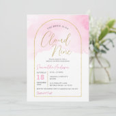 Boho Pink The Bride staat op Nine Cloud Vrijgezell Kaart (Staand voorkant)