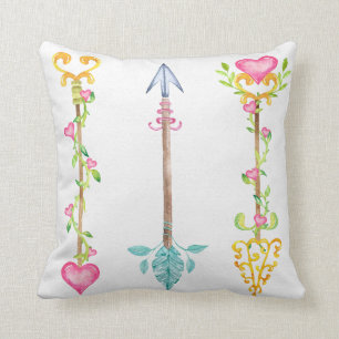 Boho Pink Tribal Arrow Baby Girl Nursery Pillow Kussen