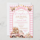 Boho Pink Truck Pumpkin is onderweg naar het Baby Kaart (Voorkant)