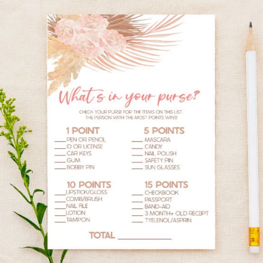 Boho Pink Wat is er in Purse Vrijgezellenfeest spe Briefpapier